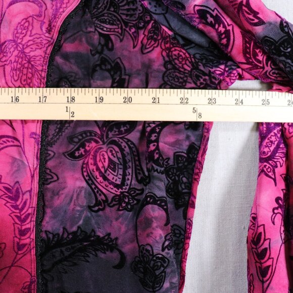 SAMI & JO Boho Burnout Tunic Top Plus Size 3X Pink Black Bell Sleeve Blouse - Picture 9 of 13